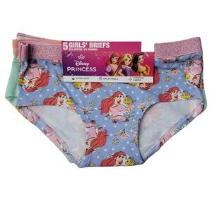 Disney Princess - Character Girls Stretch Mid-Rise Easy Care Soft Breathable 5-P